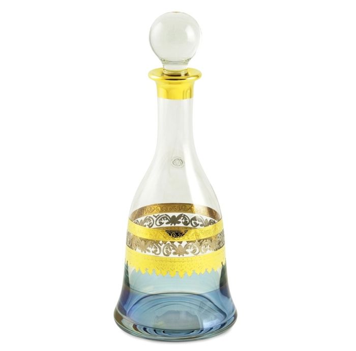 ADRIATICA Графин 1 л. H30 см, хрусталь голубой/декор золото 24К/платина