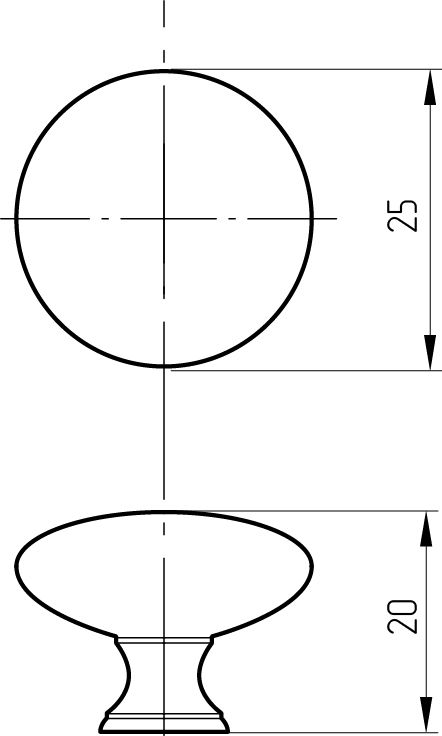 POMOLO Ручка д/мебели 25x20 мм. с крепежом
