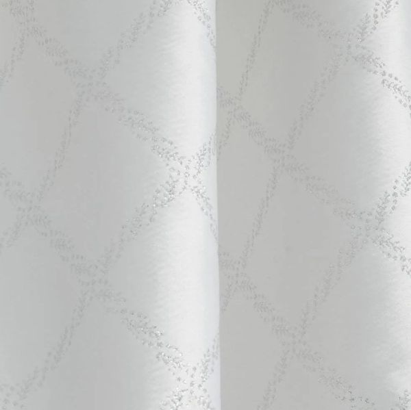 MIGLIORE Шторка L180xH200 см. для душа/ванны, текстиль, узор АР-ДЕКО СИЛЬВЕР, цвет серебро